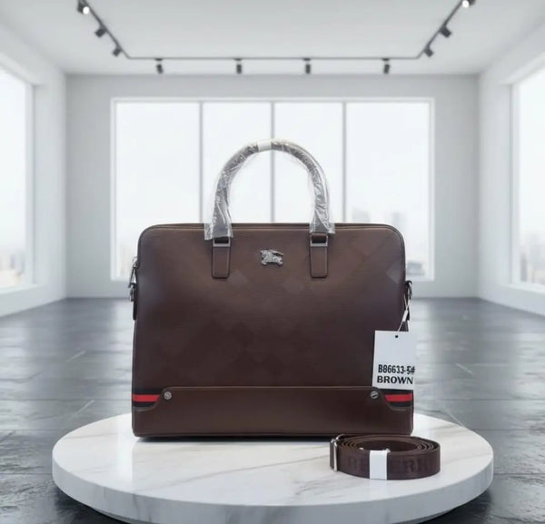 Burberr y Brown Luxury Premium Imported Laptop Bag