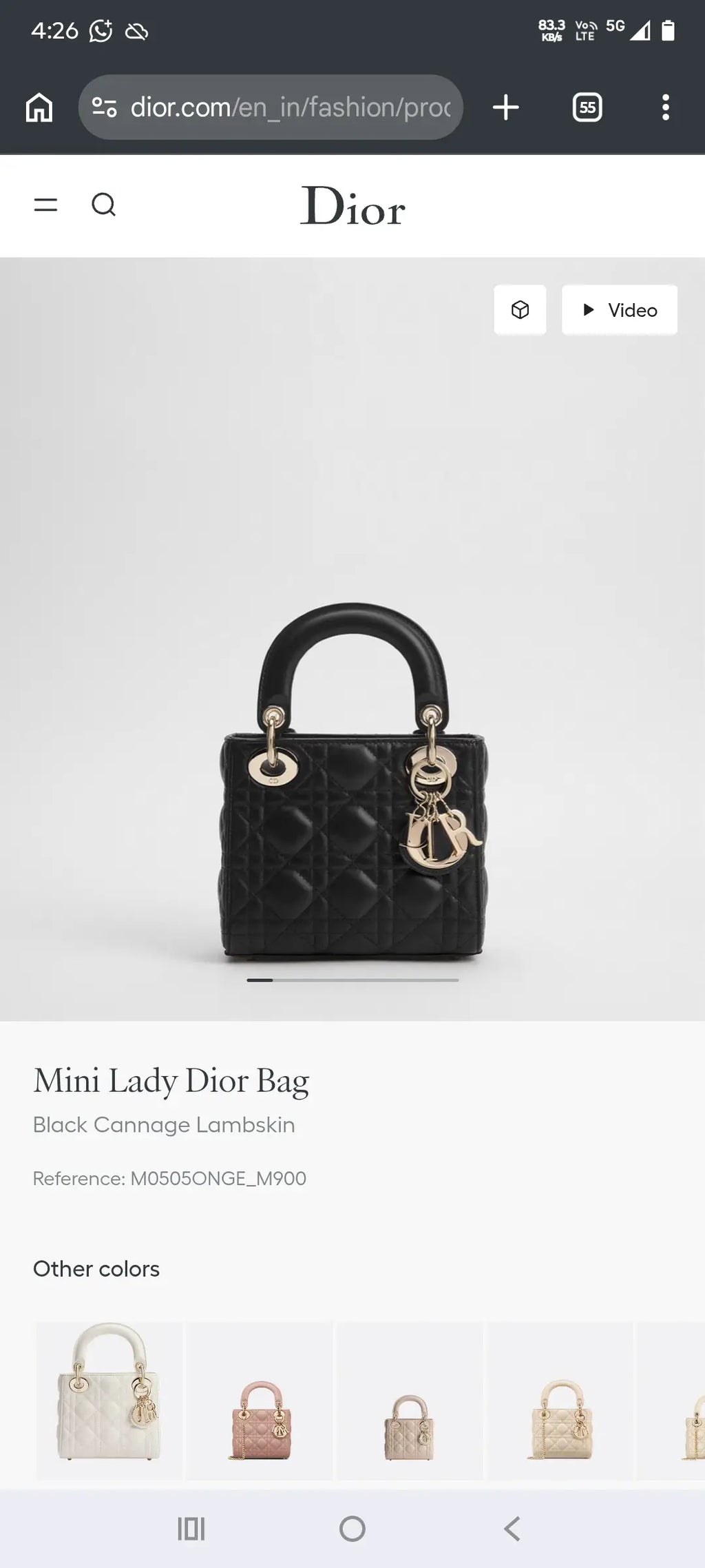DIOR PREMIUM QUALITY IMPORTED BAG BLACK