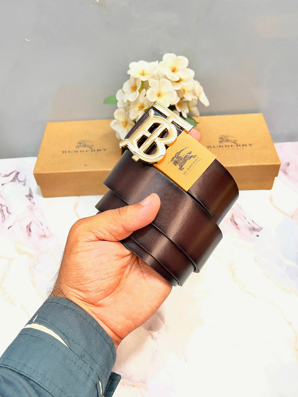 BB BURBERRY PREMIUM QUALITY IMP LEATHER BELT WITH OG BOX BB-611