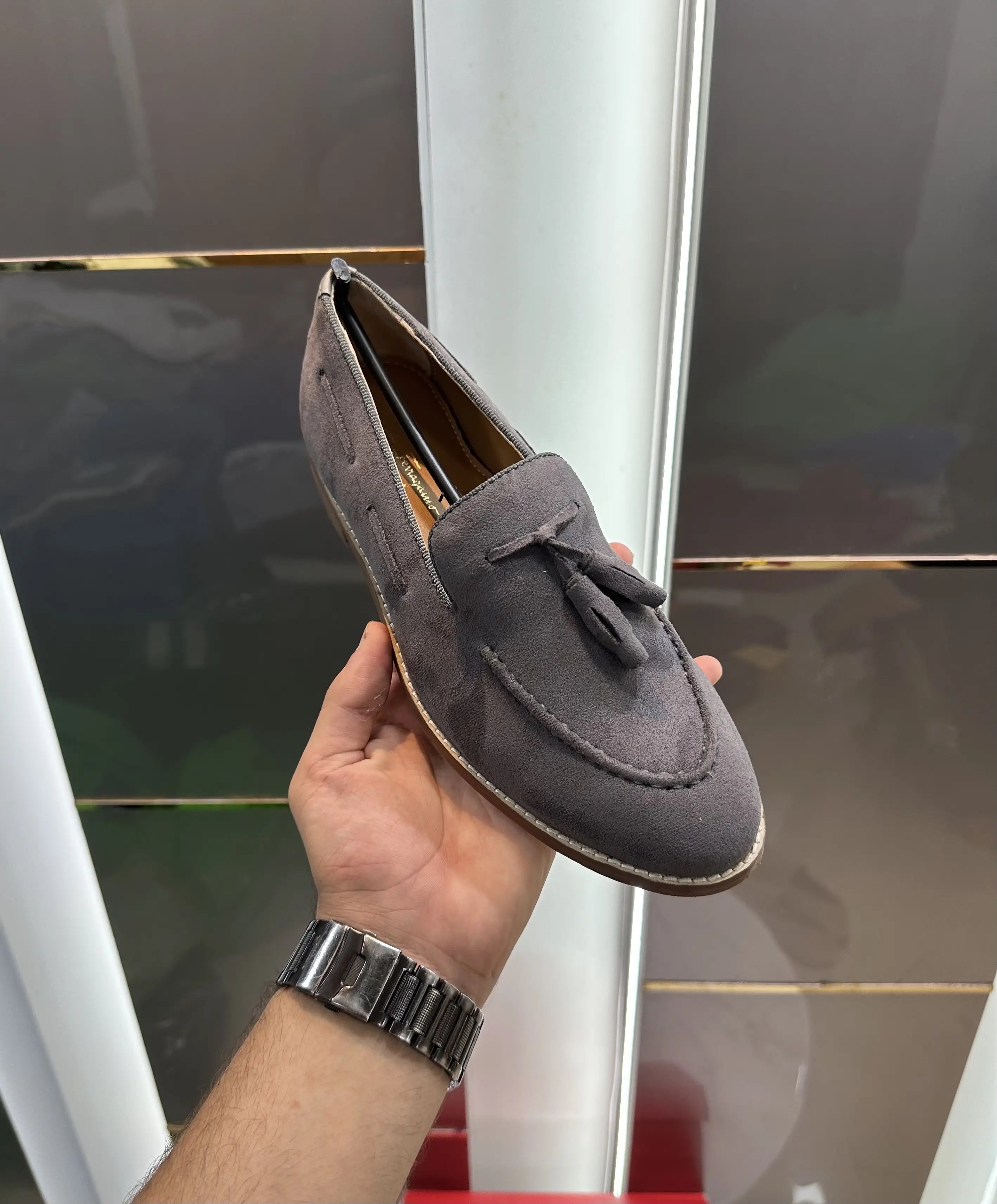 Salvatore Ferragamo Wooden Sole Grey Premium Leather Formal Shoes
