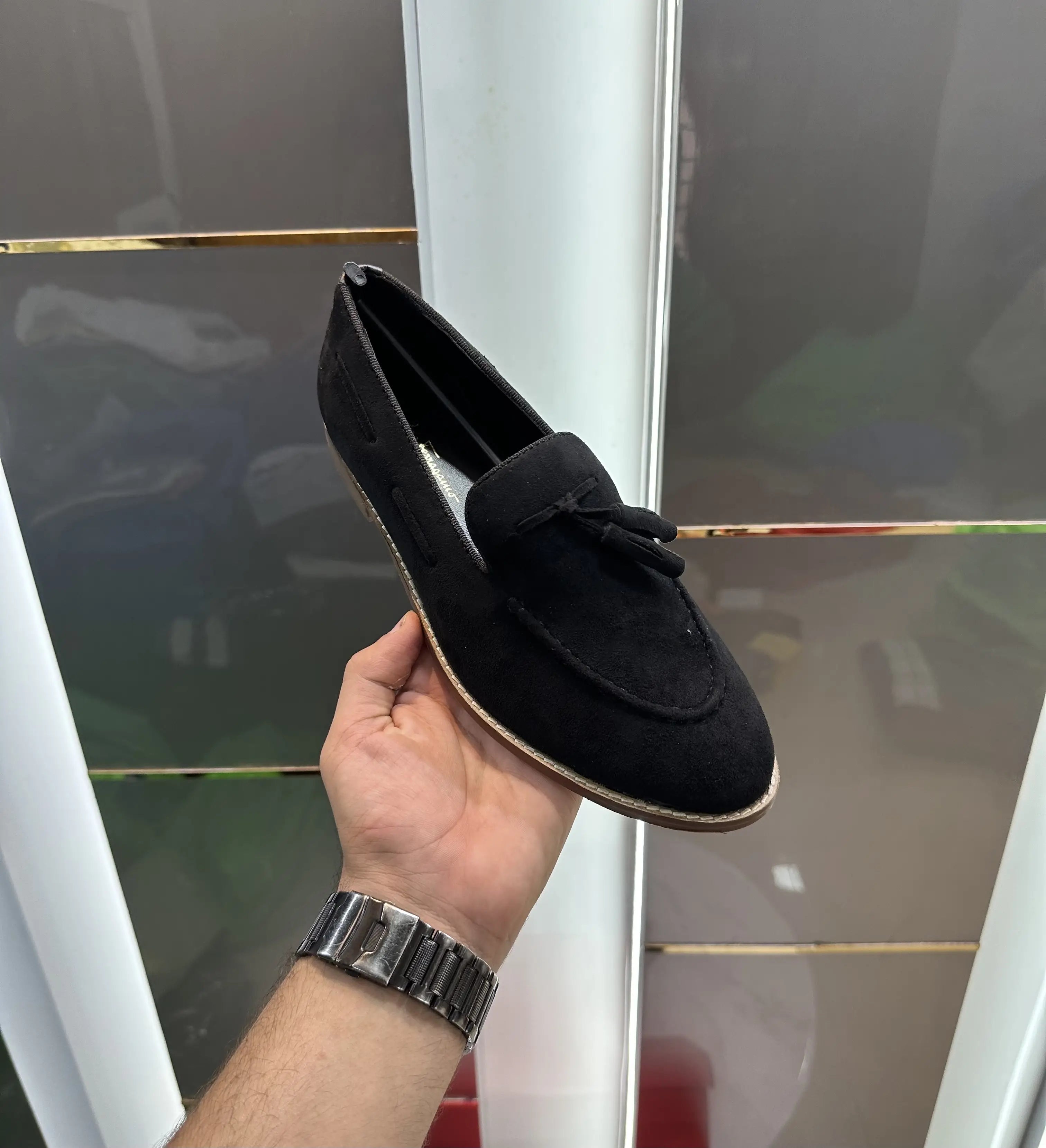 Salvatore Ferragamo Wooden Sole Black Premium Leather Formal Shoes