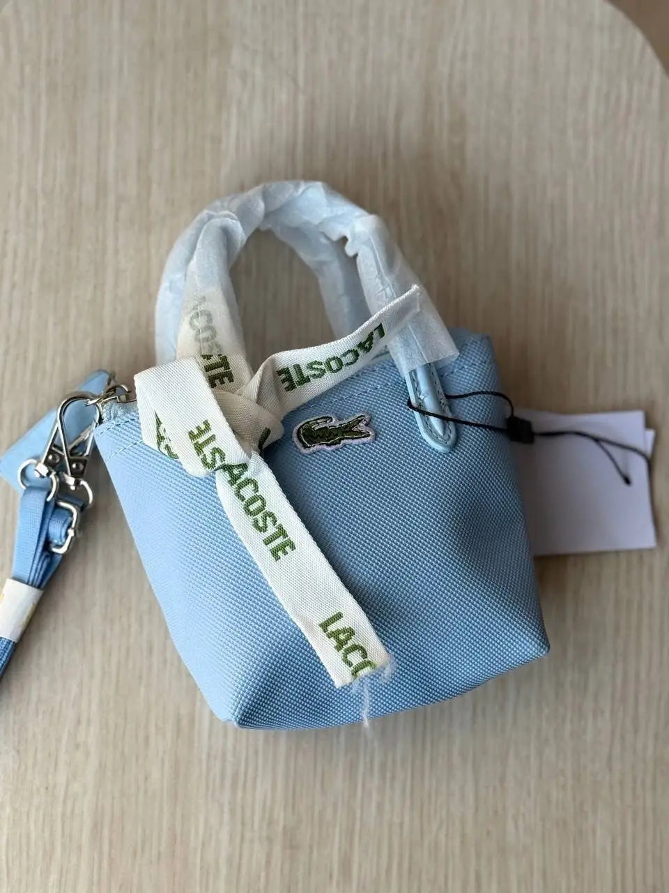 LACOSTE PREMIUM QUALITY IMPORTED MINI TOTE WITH SLING BELT L1212 BLUE