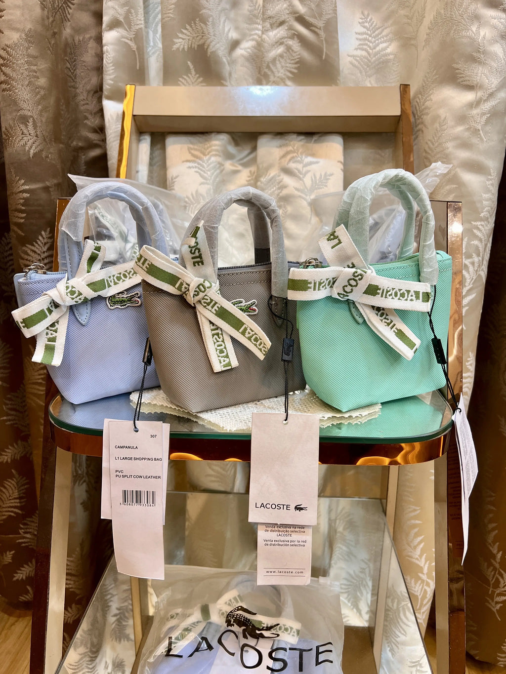 LACOSTE PREMIUM QUALITY IMPORTED MINI TOTE WITH SLING BELT L1212 BLUE