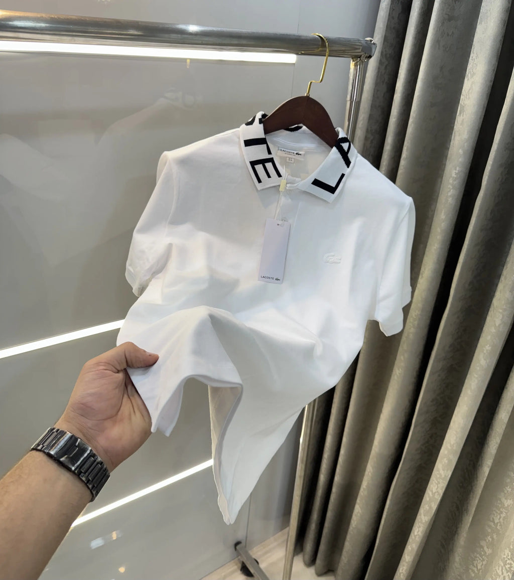 Lacost e White Logo Work Premium Polo T-Shirt