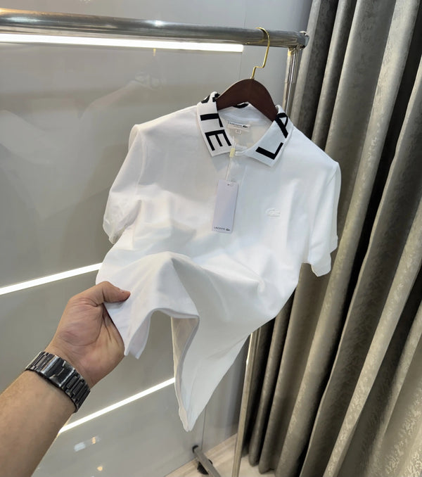 Lacost e White Logo Work Premium Polo T-Shirt