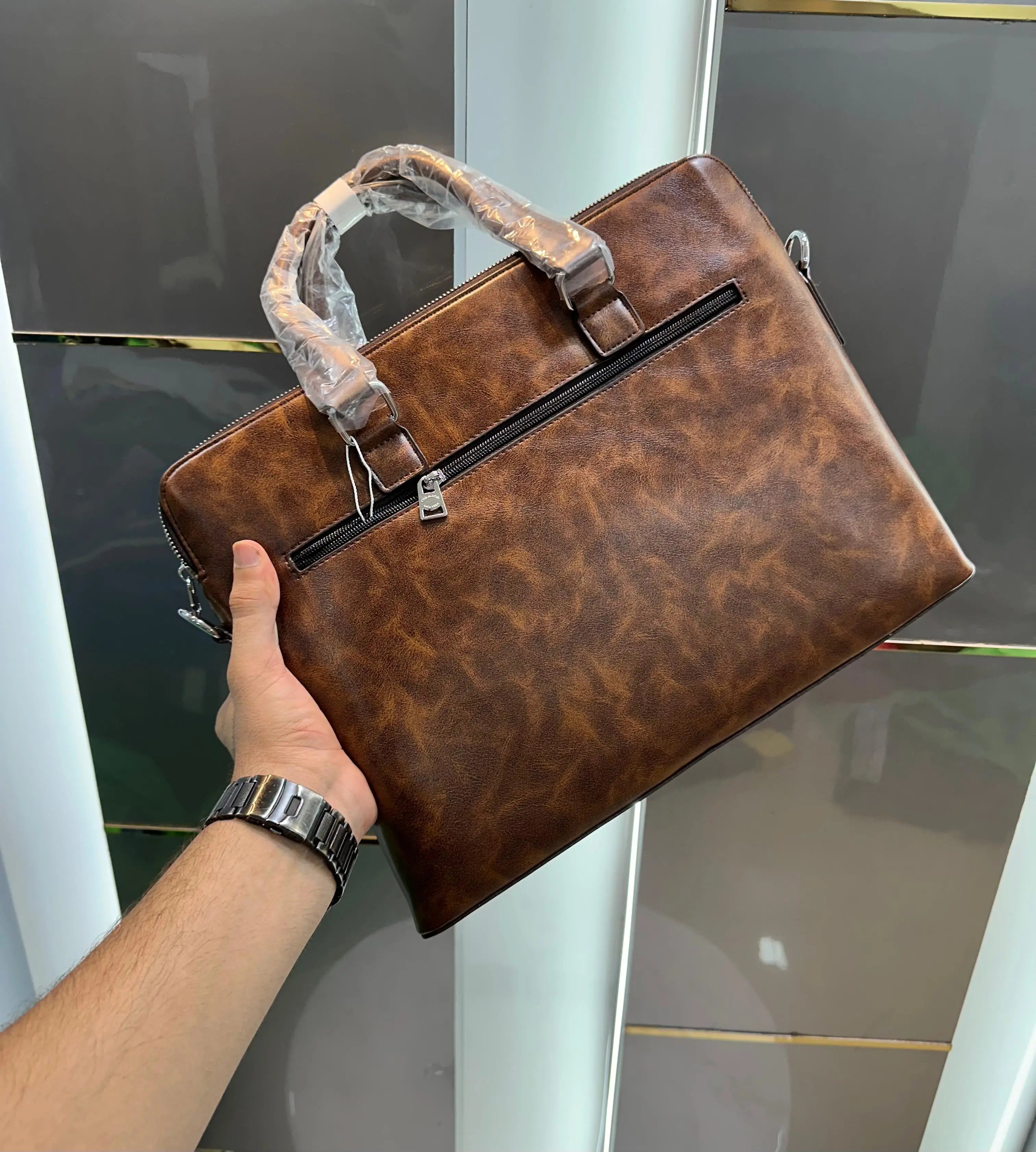 Coac h Brown Monogram Luxury Premium Imported Laptop Bag