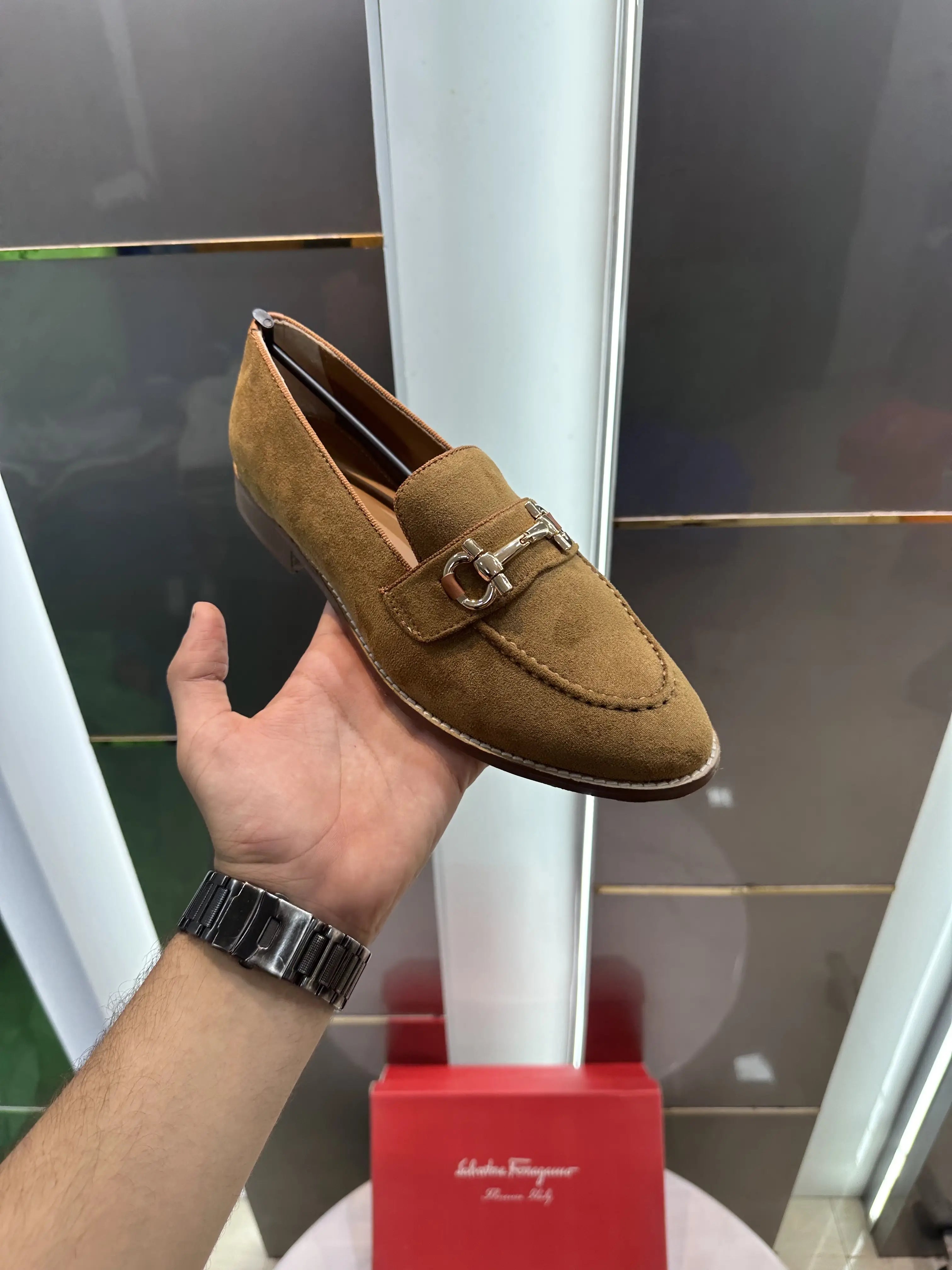 Salvatore Ferragamo Tan Wooden Sole Premium Formal Loafer