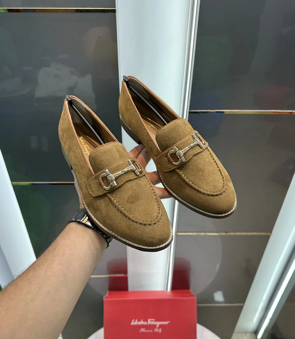 Salvatore Ferragamo Tan Wooden Sole Premium Formal Loafer