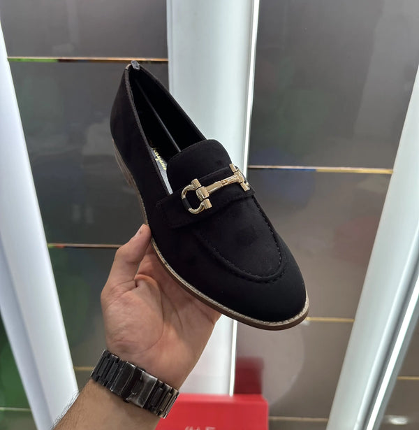 Salvatore Ferragamo Black Premium Wooden Sole Formal Loafer
