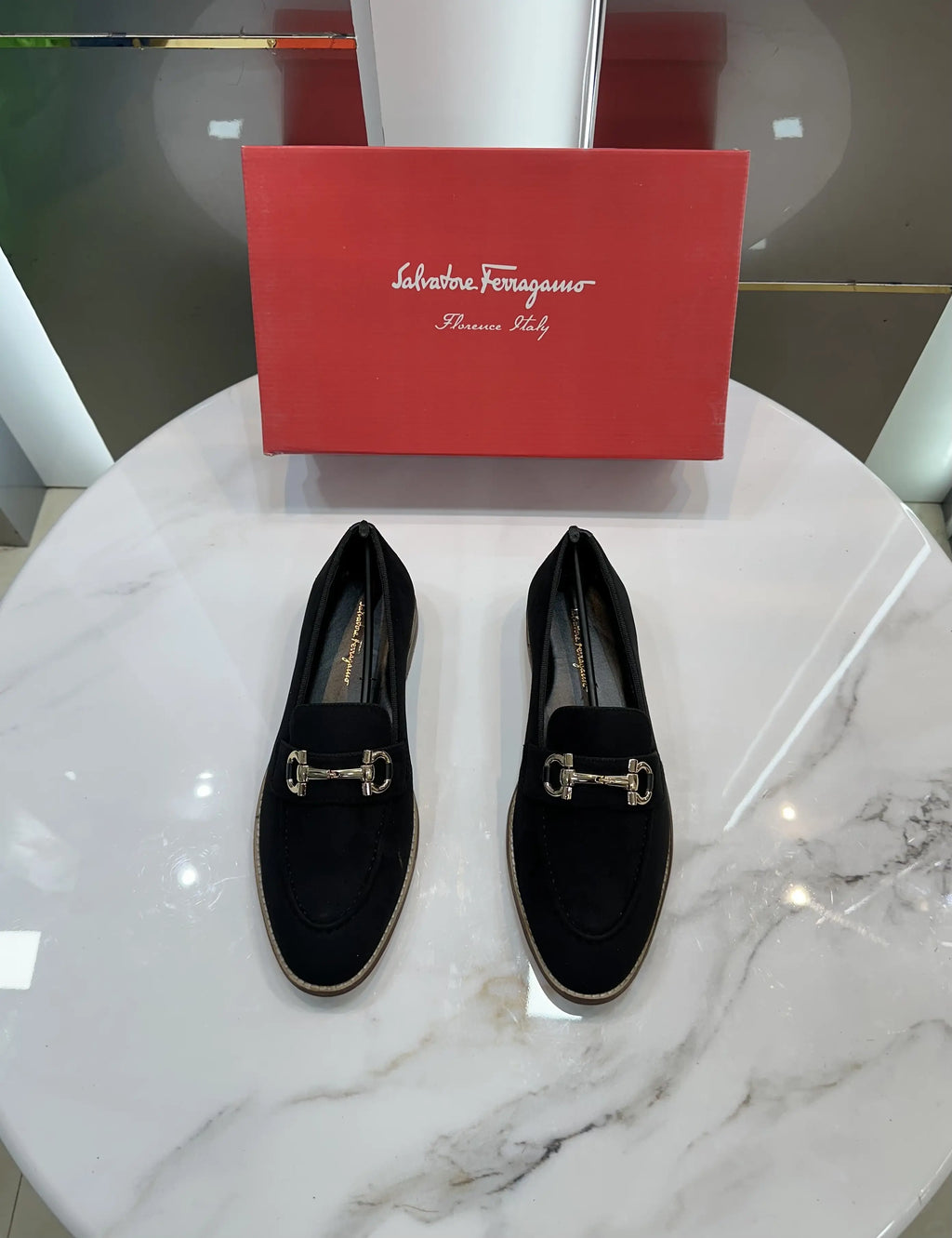 Salvatore Ferragamo Black Premium Wooden Sole Formal Loafer
