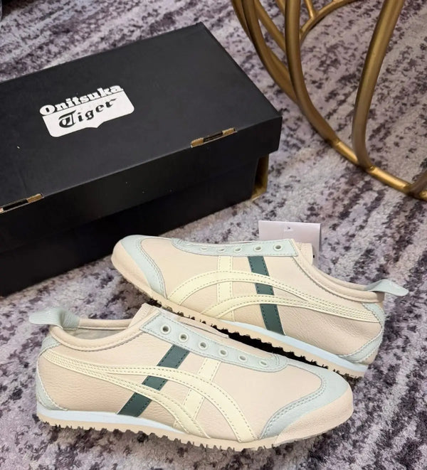 Onitsuka Tiger Mexico 66 Slip-On Beige Green  Mens 7A Premium D-2042