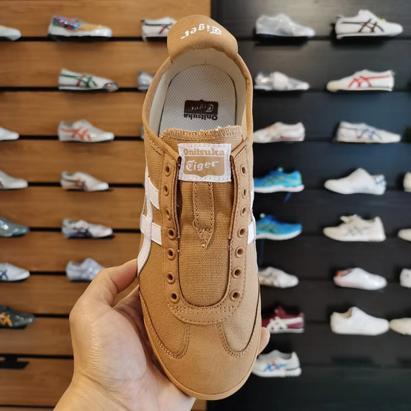 Onitsuka Tiger Mexico 66 Slip On Tan White Desert White Sneakers D-2040
