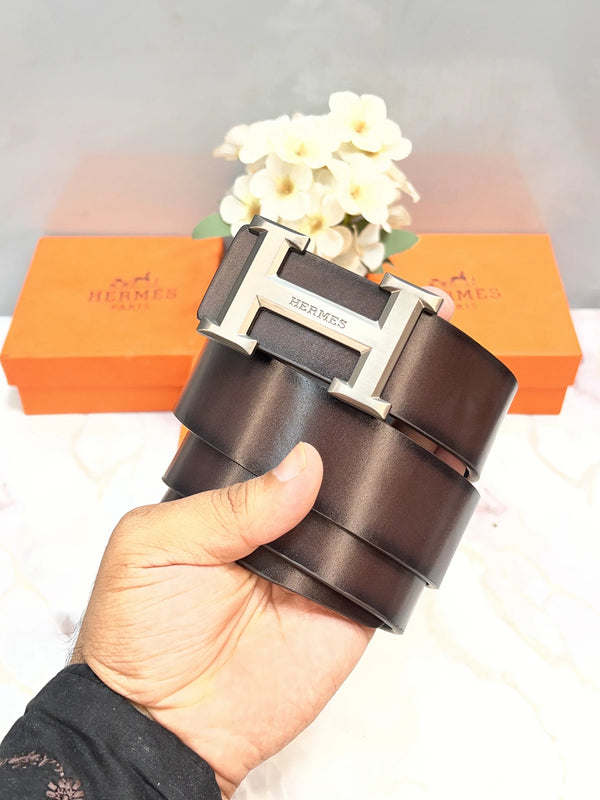 HERMES PREMIUM QUALITY IMPORTED LEATHER BELT WITH OG BOX H-409