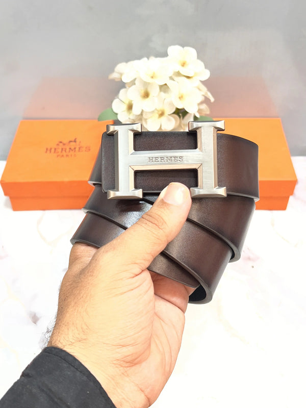 HERMES PREMIUM QUALITY IMPORTED LEATHER BELT WITH OG BOX H-409