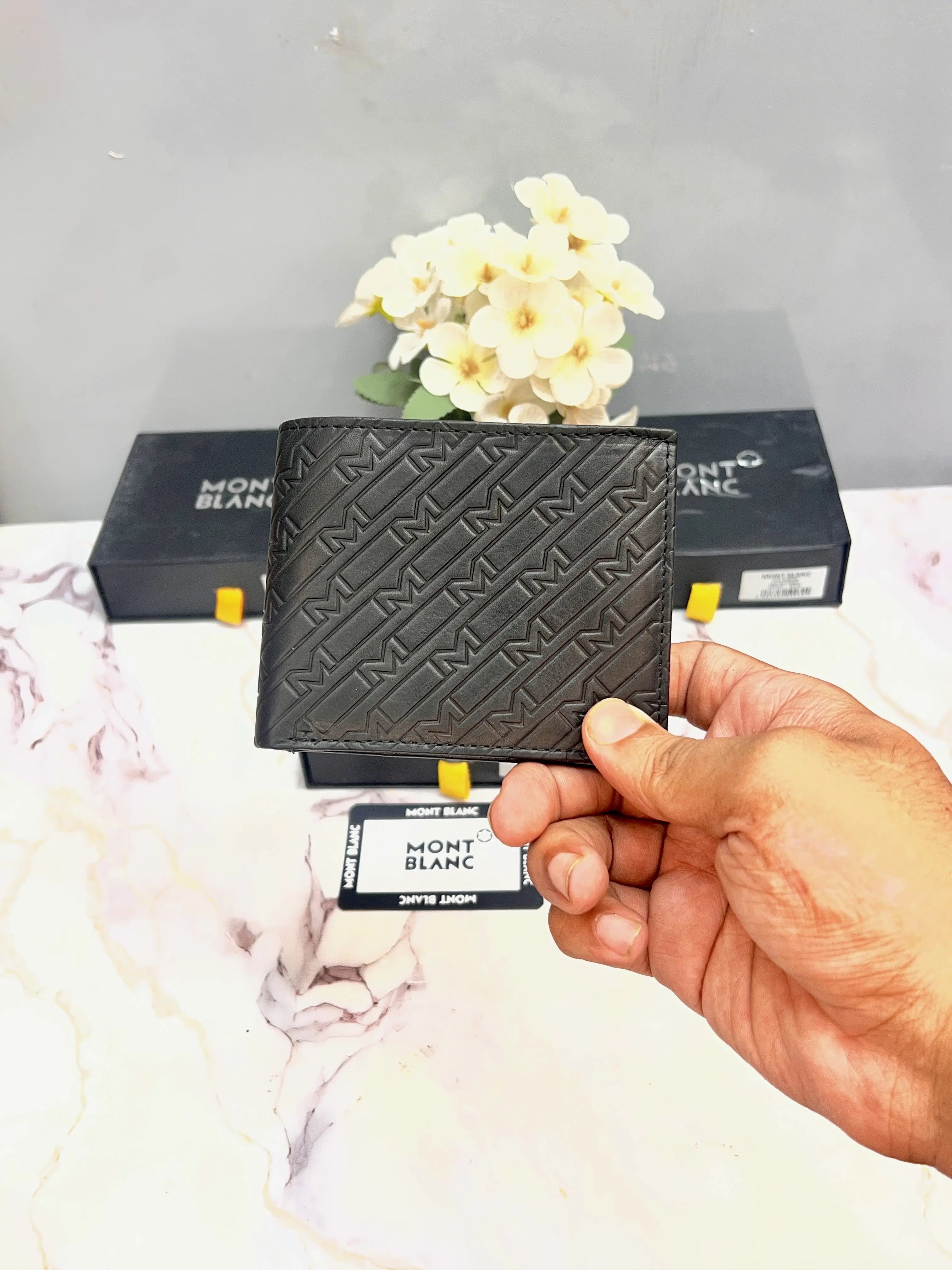 MONT BLANC PREMIUM QUALITY IMPORTED EMBOSSED WALLET WITH OG BOX