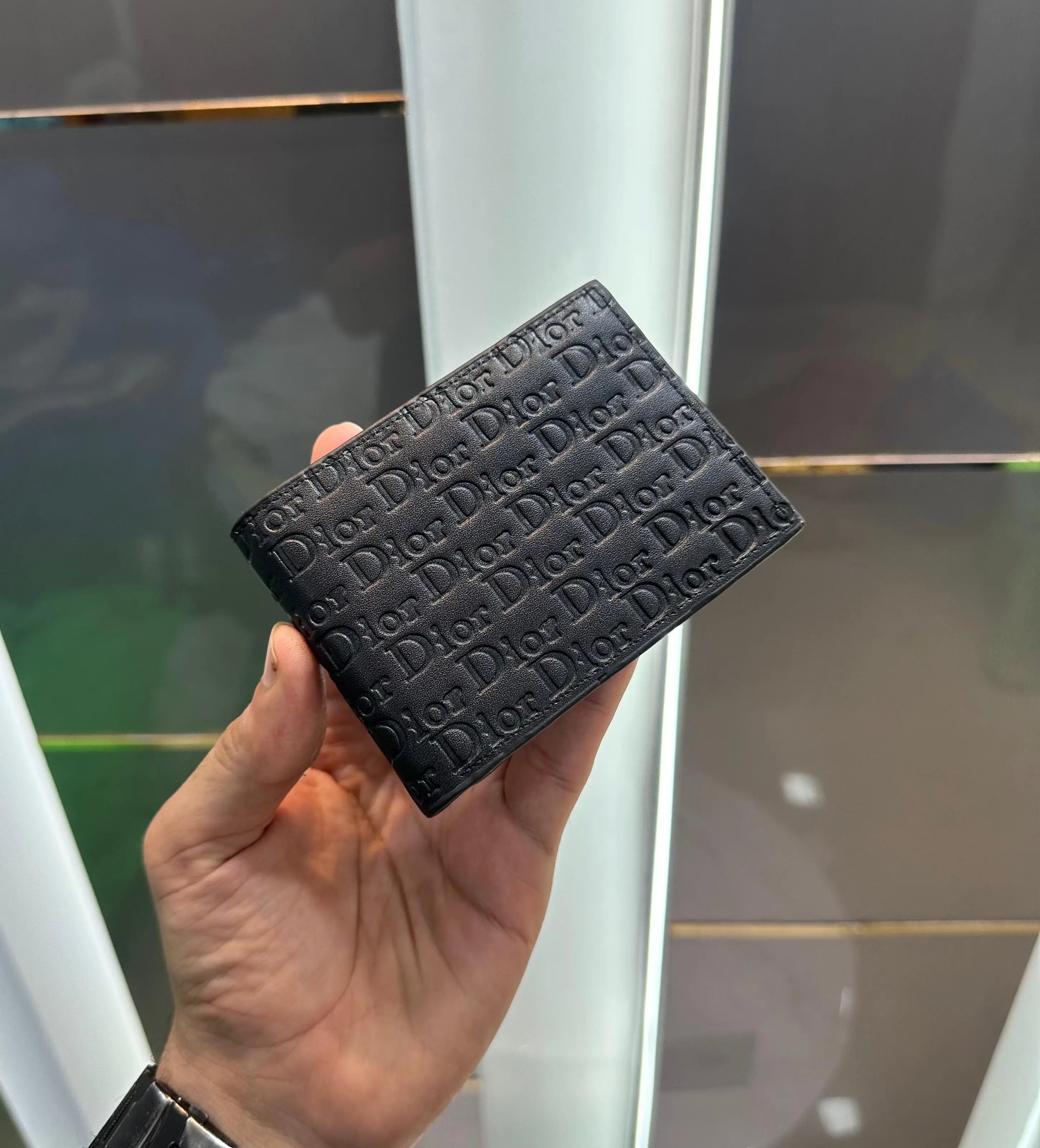 Dio r Black Monogram Premium Wallet d112