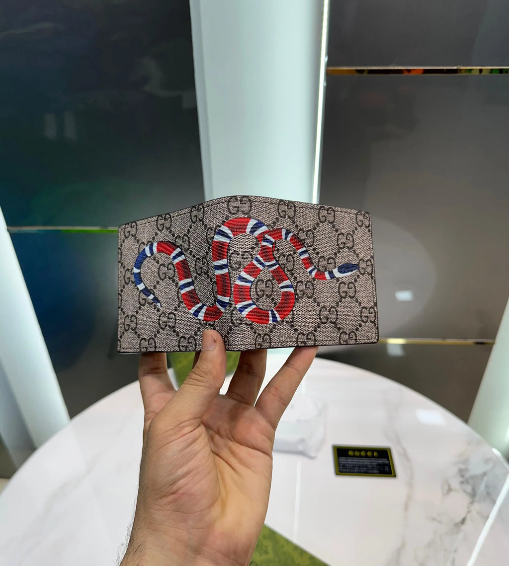 Gucc i Snake Beige 003 Monogram Premium Wallet