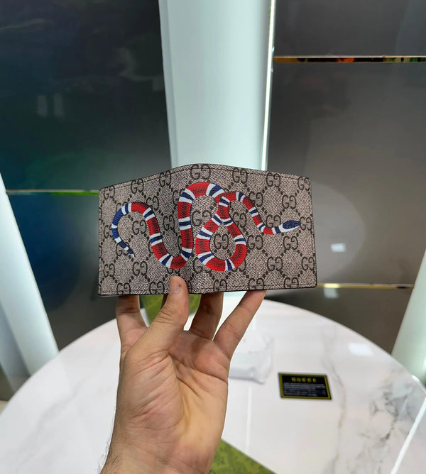 Gucc i Snake Beige 003 Monogram Premium Wallet