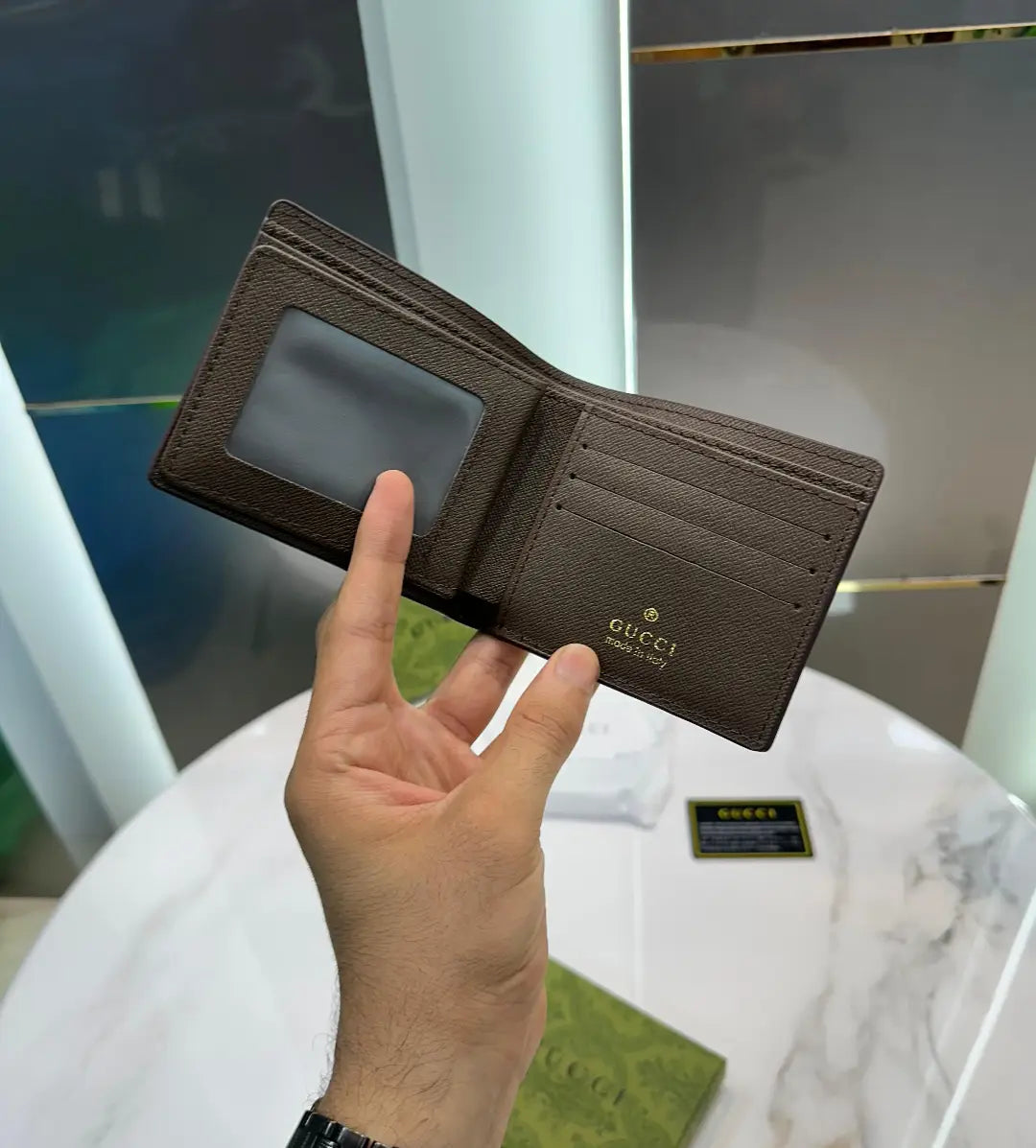 Gucc i Snake Beige 003 Monogram Premium Wallet