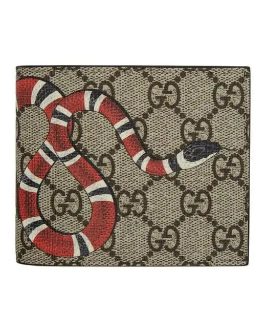 Gucc i Snake Beige 003 Monogram Premium Wallet