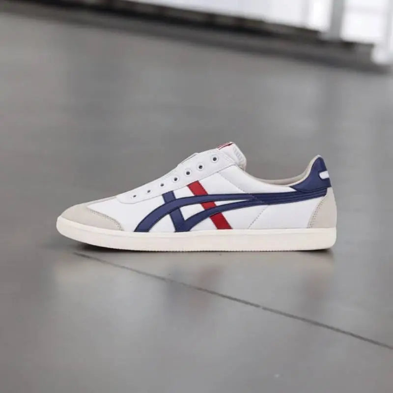 Onitsuka Tiger Tokuten Slip-On White Blue Red  Mens 7A Premium D-1654 P-1