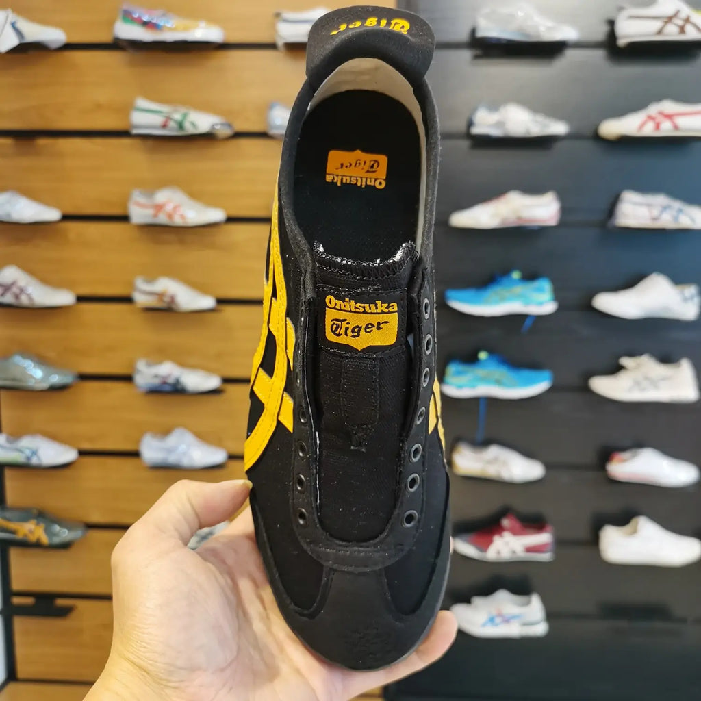 Onitsuk_a Tiger Mexico 66 Slip On Black Yellow Sneakers For Girls D-2015