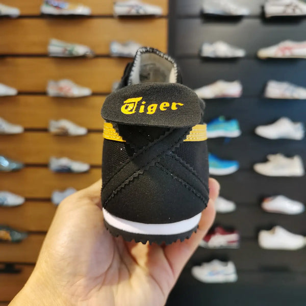 Onitsuk_a Tiger Mexico 66 Slip On Black Yellow Sneakers For Girls D-2015