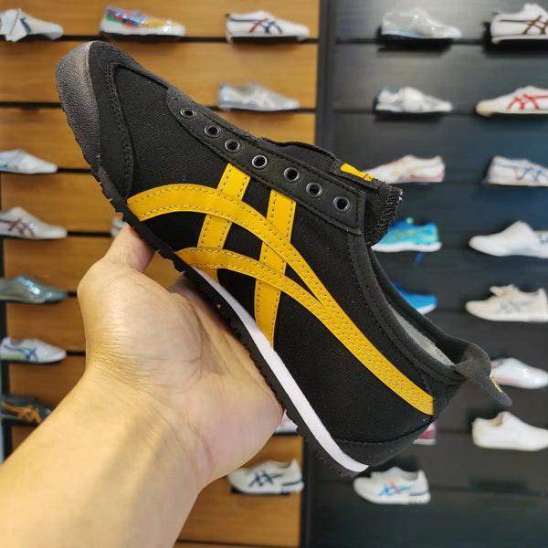 Onitsuk_a Tiger Mexico 66 Slip On Black Yellow Sneakers For Girls D-2015