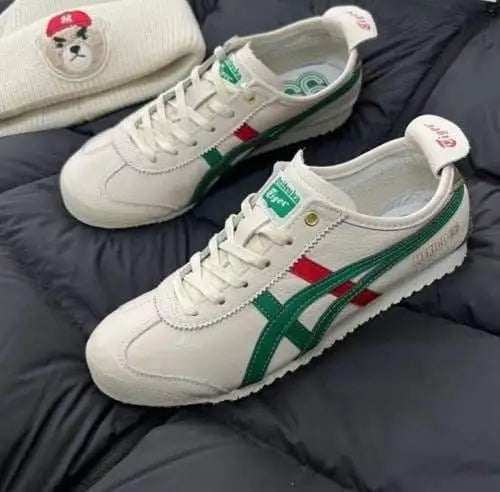 Onitsuka Tiger Mexico 66 Cream Green Orange  Mens 7A Premium First Copy D-1840