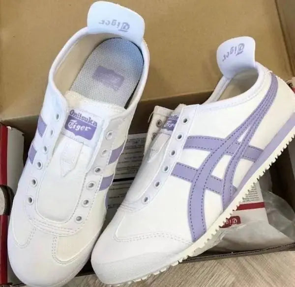 Onitsuk_a Tiger Mexico 66 Slip-On  White Purple Girls First Copy Sneakers D-1846