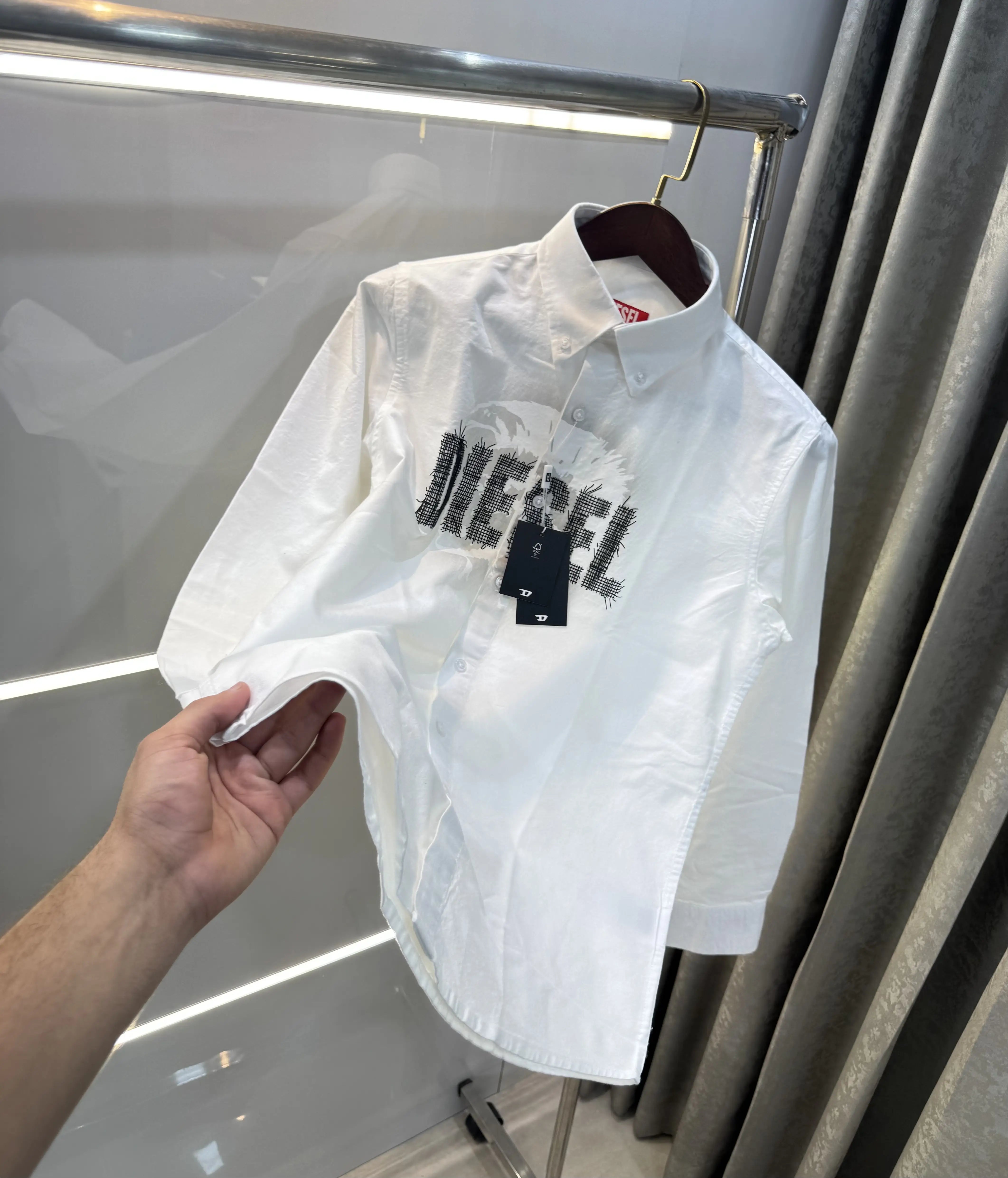 Diesel White Logo Work Premium Shirt Main image