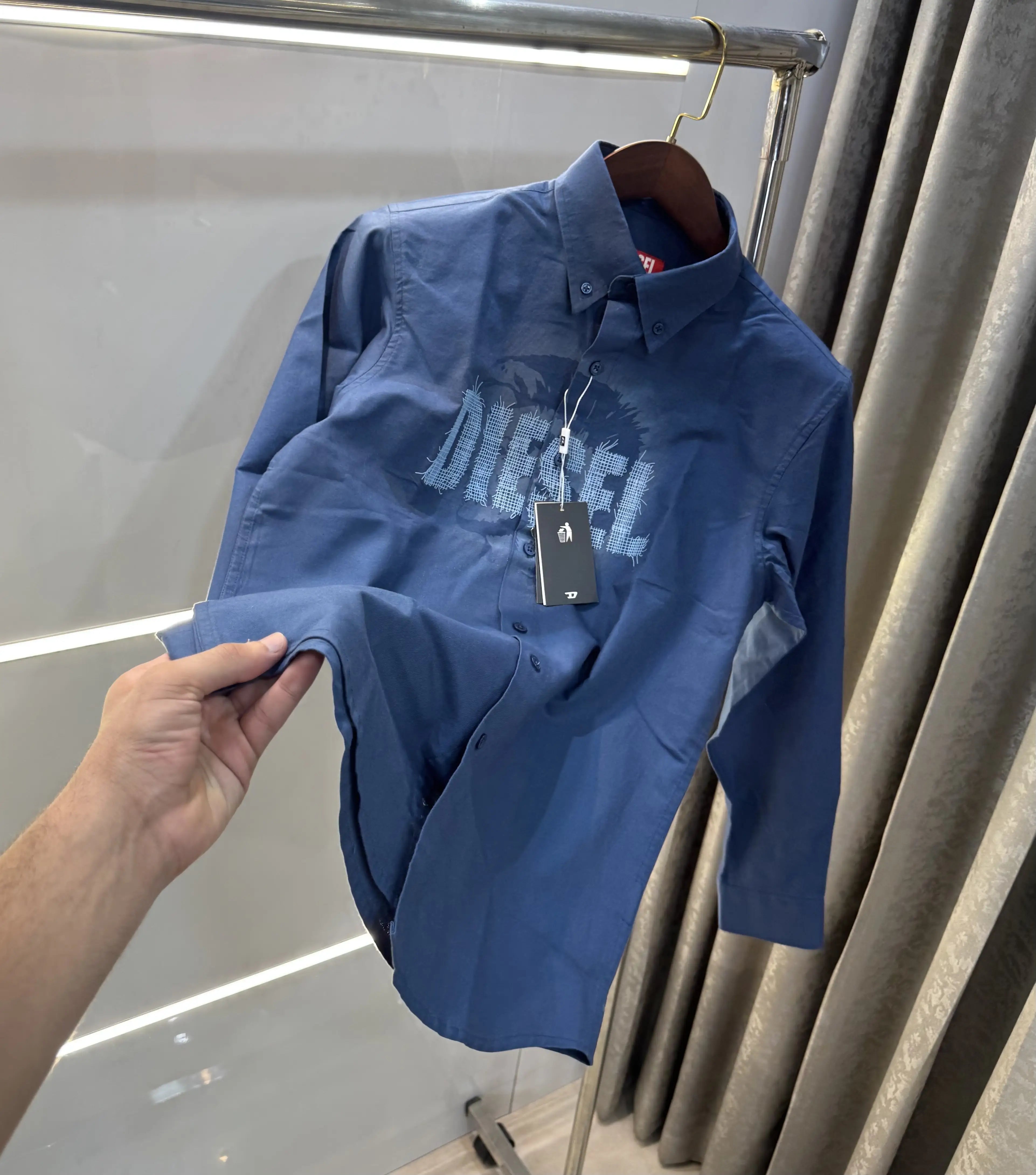 Diesel Blue Logo Work Premium Shirt Secondary image