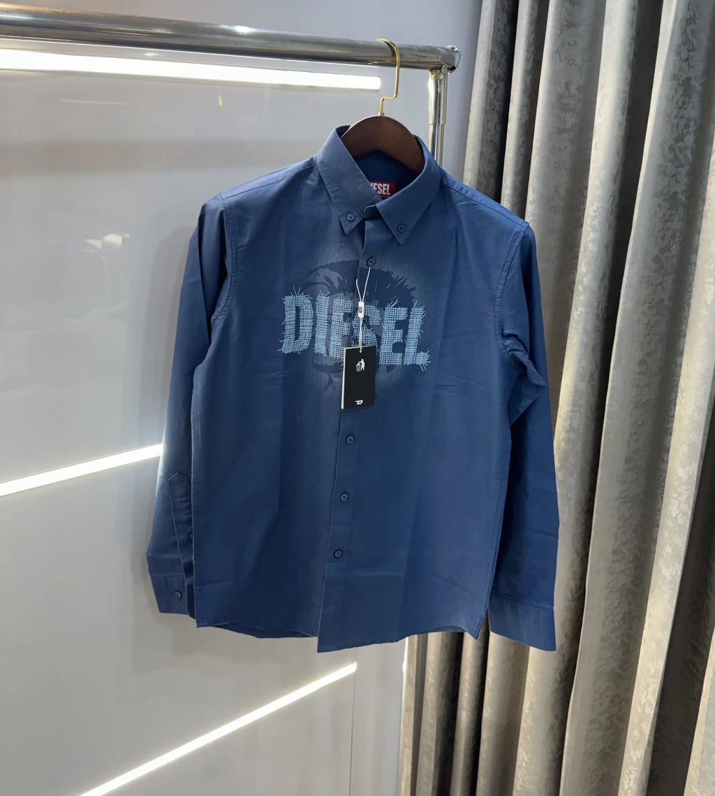 Diesel Blue Logo Work Premium Shirt