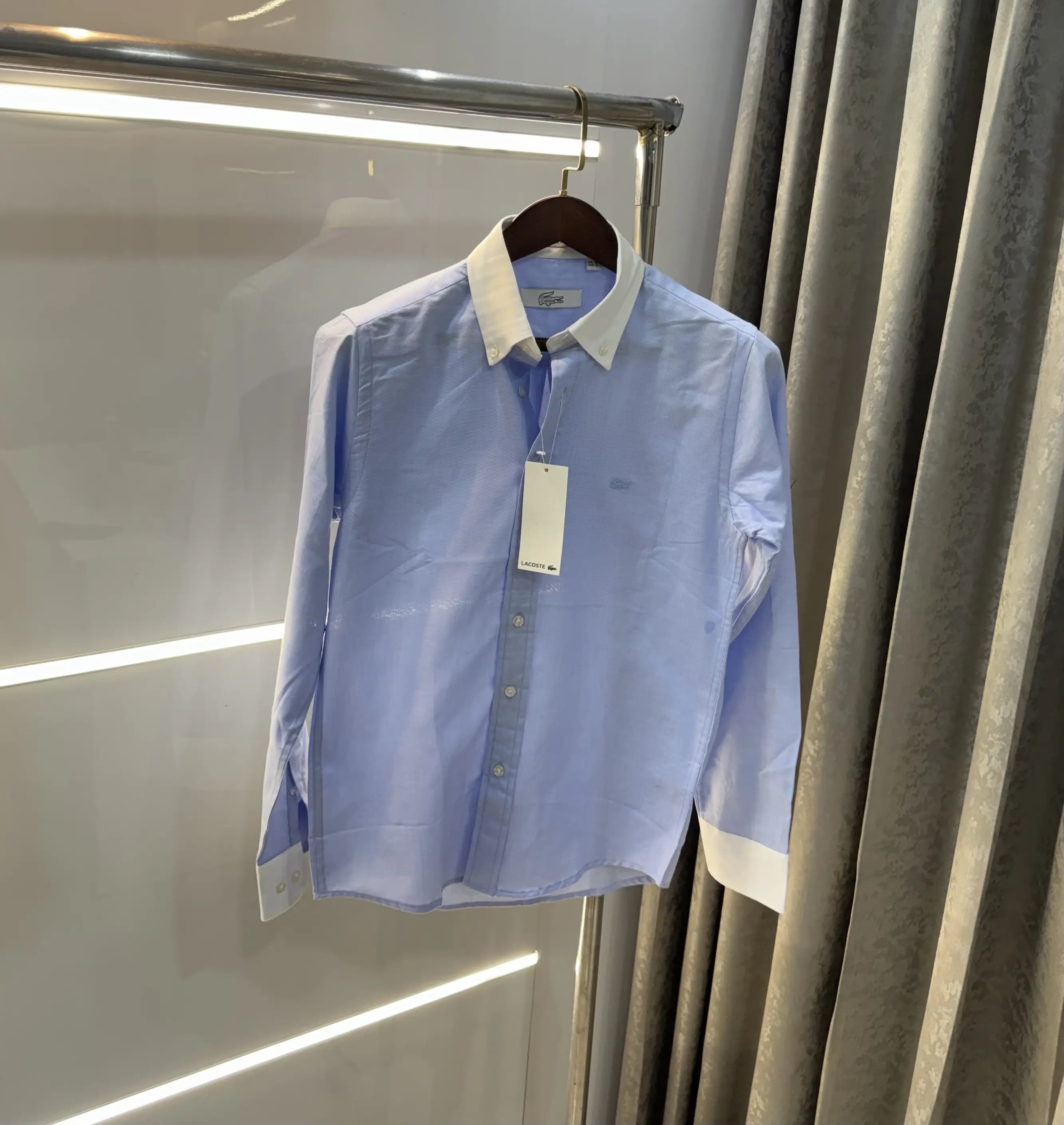 Lacost e Sky Blue Embroidery Logo Work Premium Shirt Secondary image