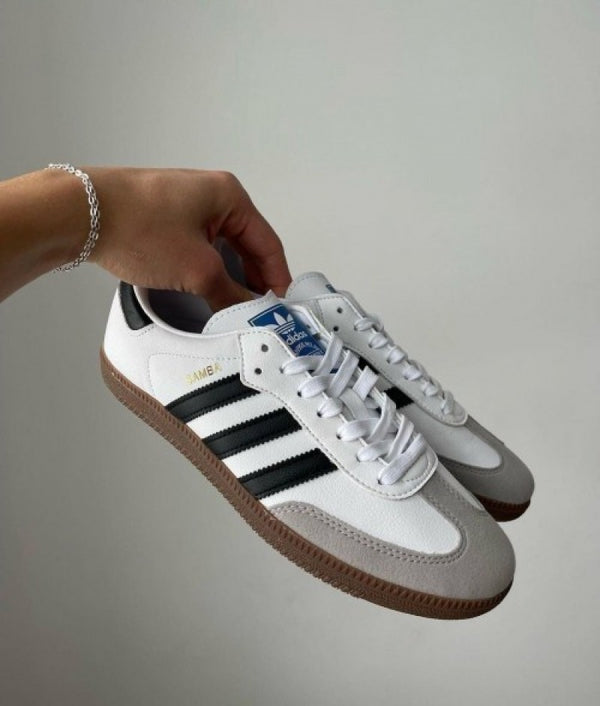 Adidass Samba Leather White Black Womens