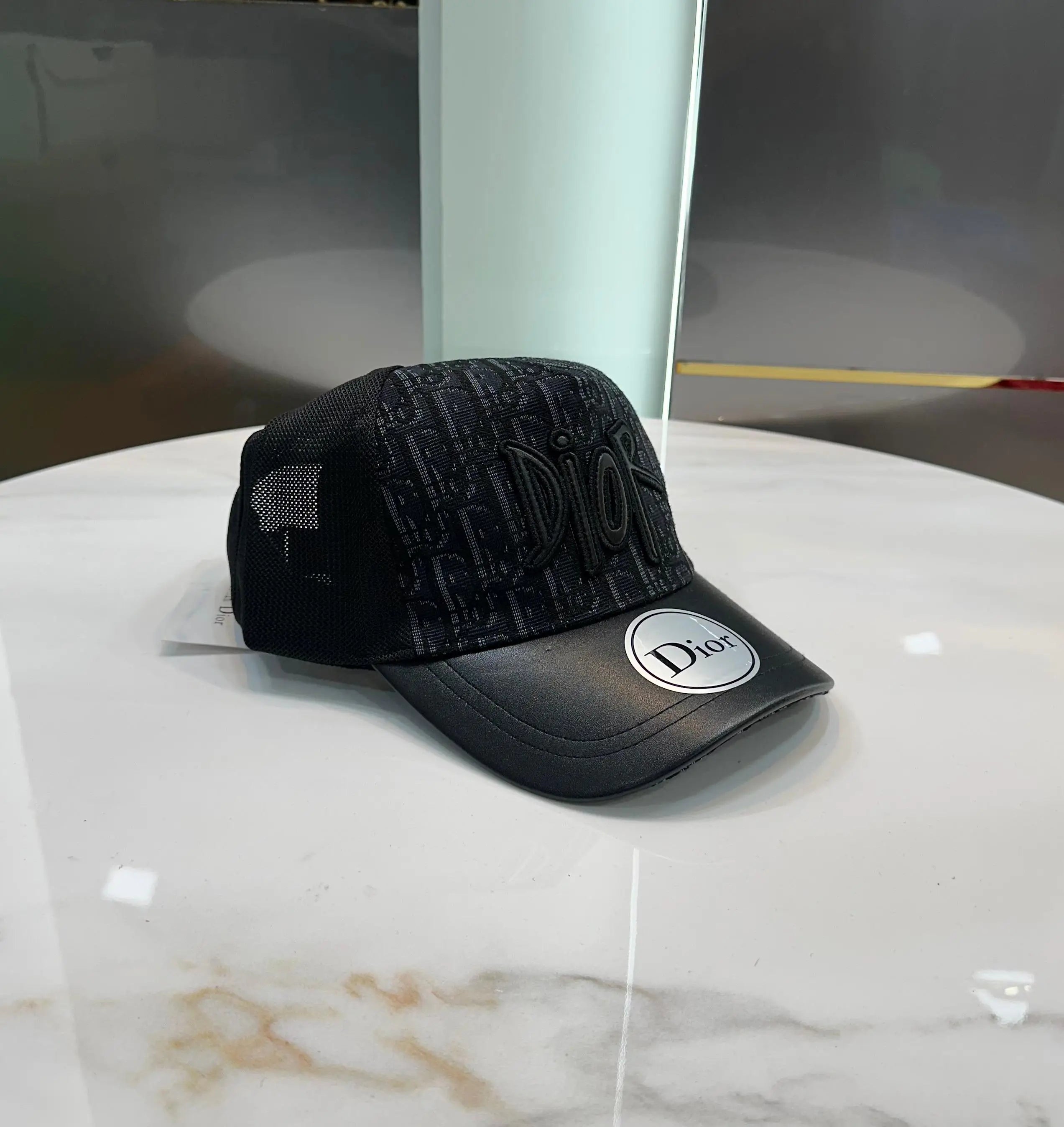 Dio r Black Grey Monogram 003 Premium Imported Cap