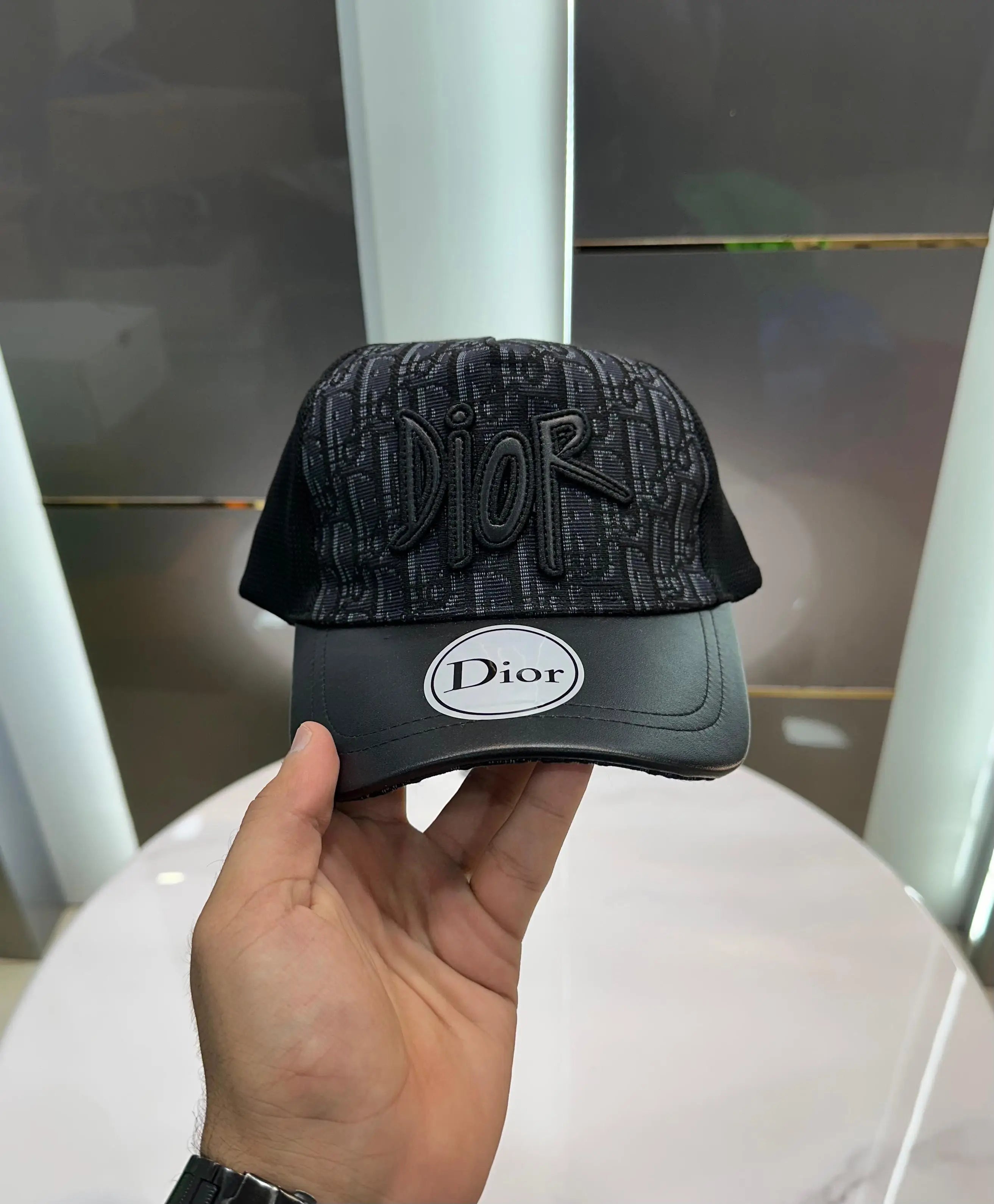 Dio r Black Grey Monogram 003 Premium Imported Cap