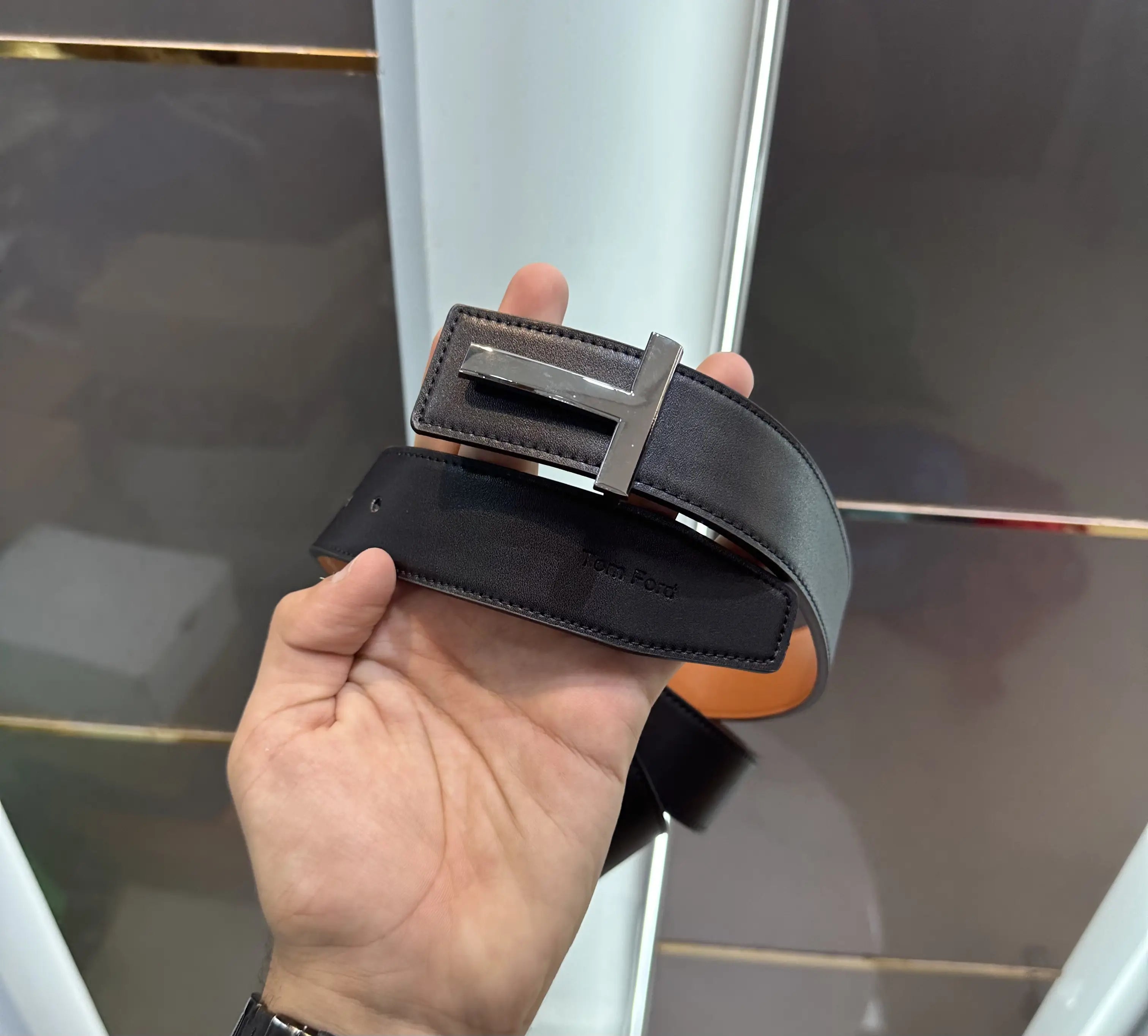 Tomfor d Silver Premium Imported Belt
