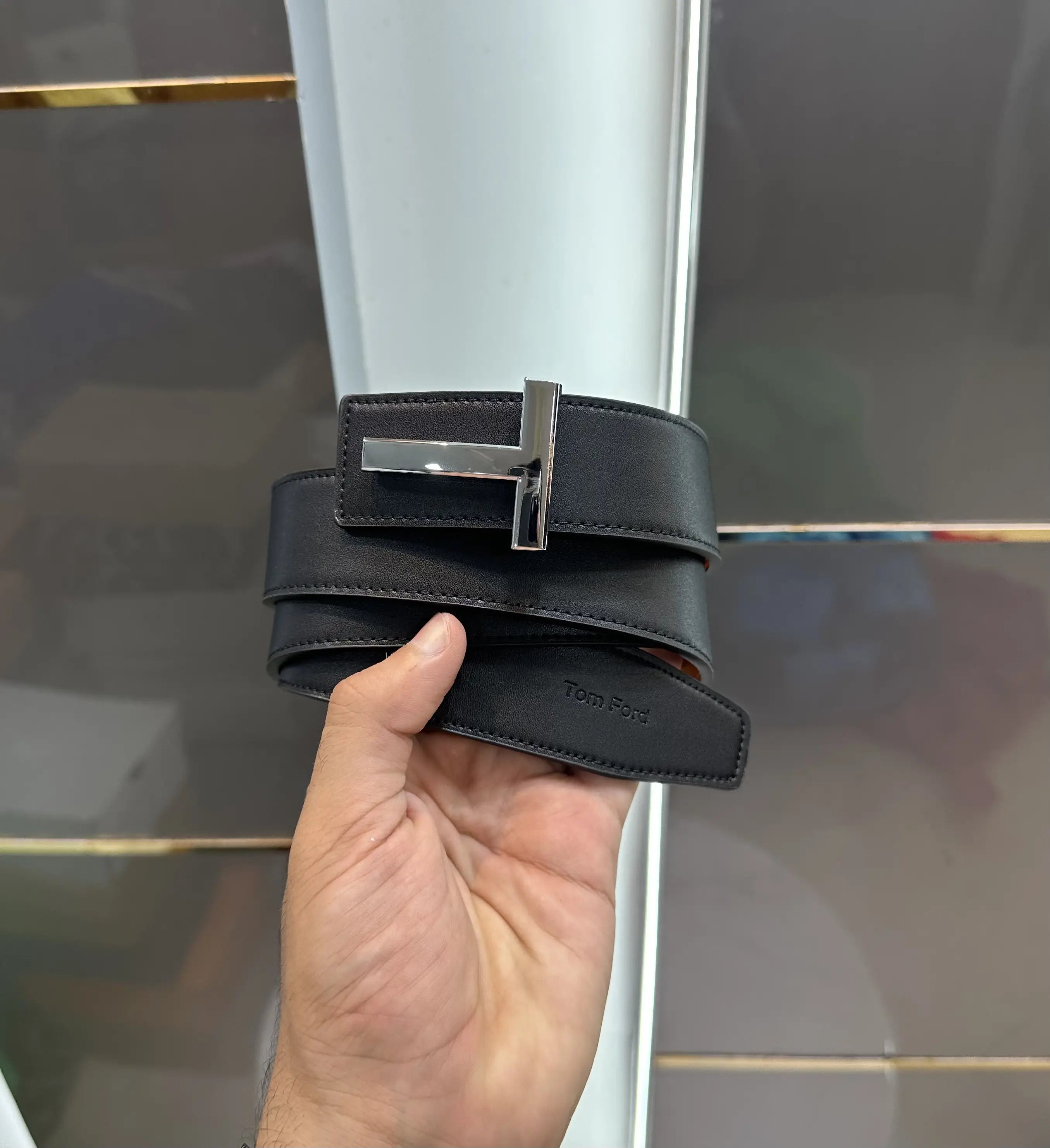 Tomfor d Silver Premium Imported Belt