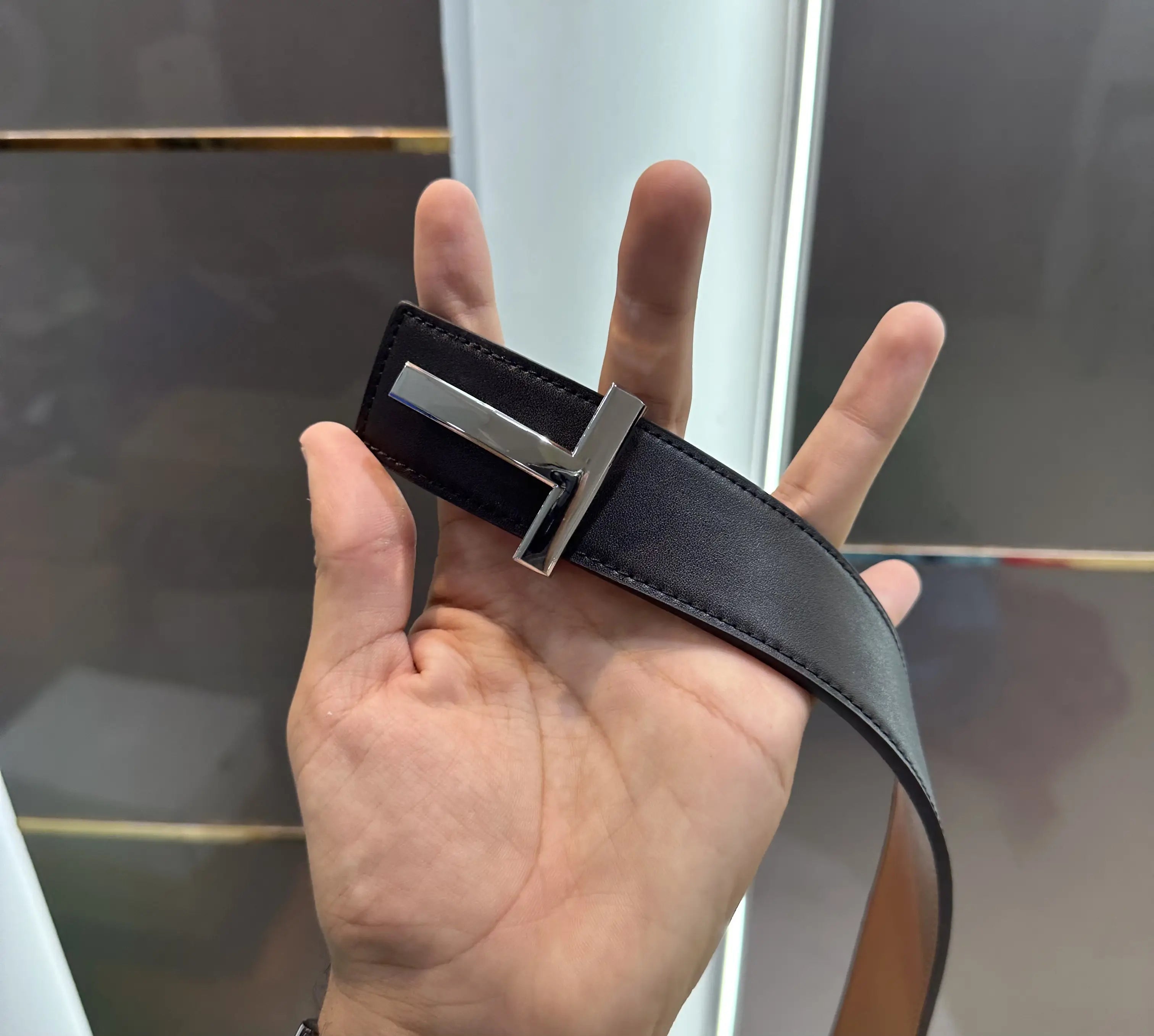 Tomfor d Silver Premium Imported Belt