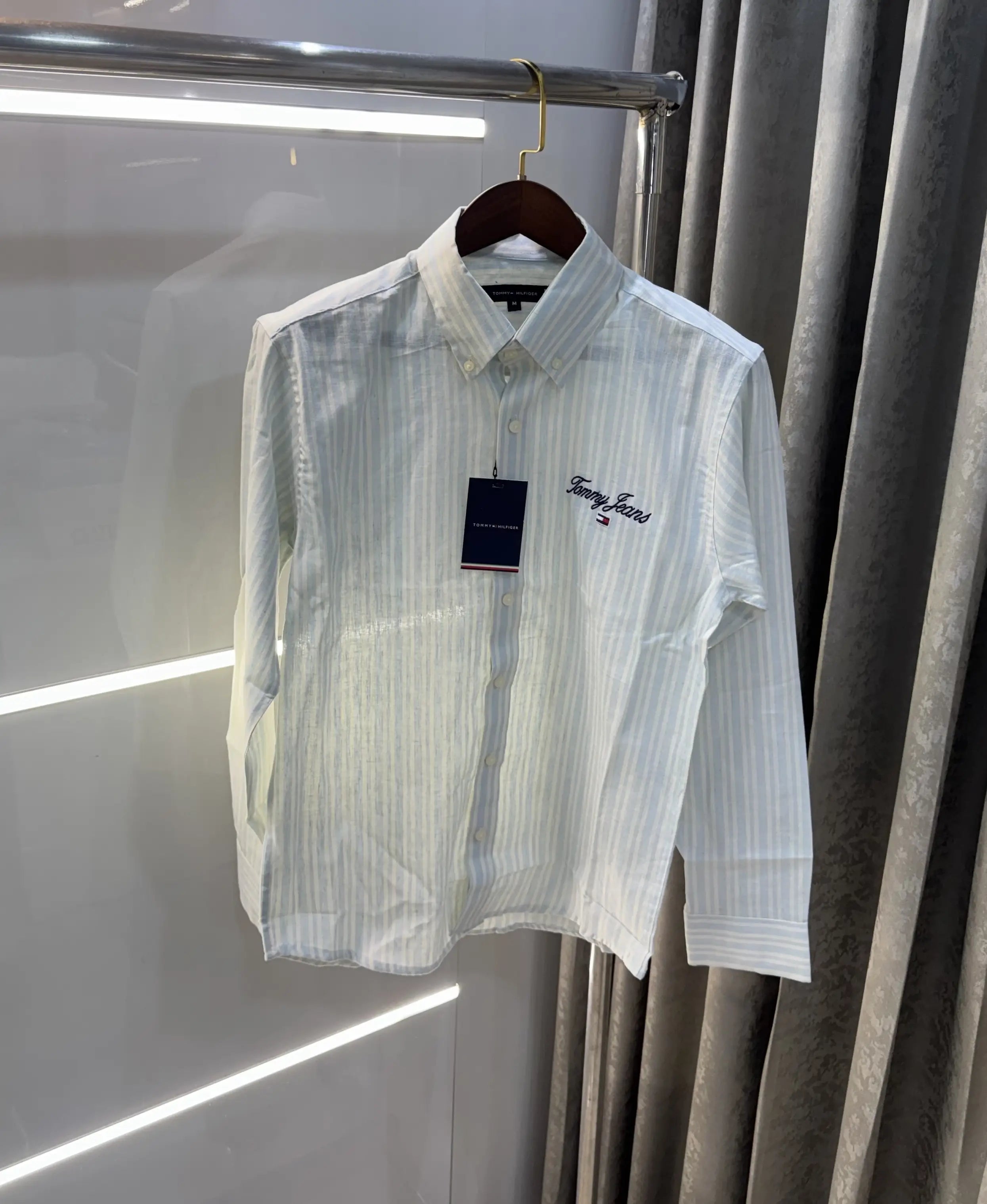 Tommy Hilfiger Sky Blue Embroidery Logo Work Premium Shirt Main image