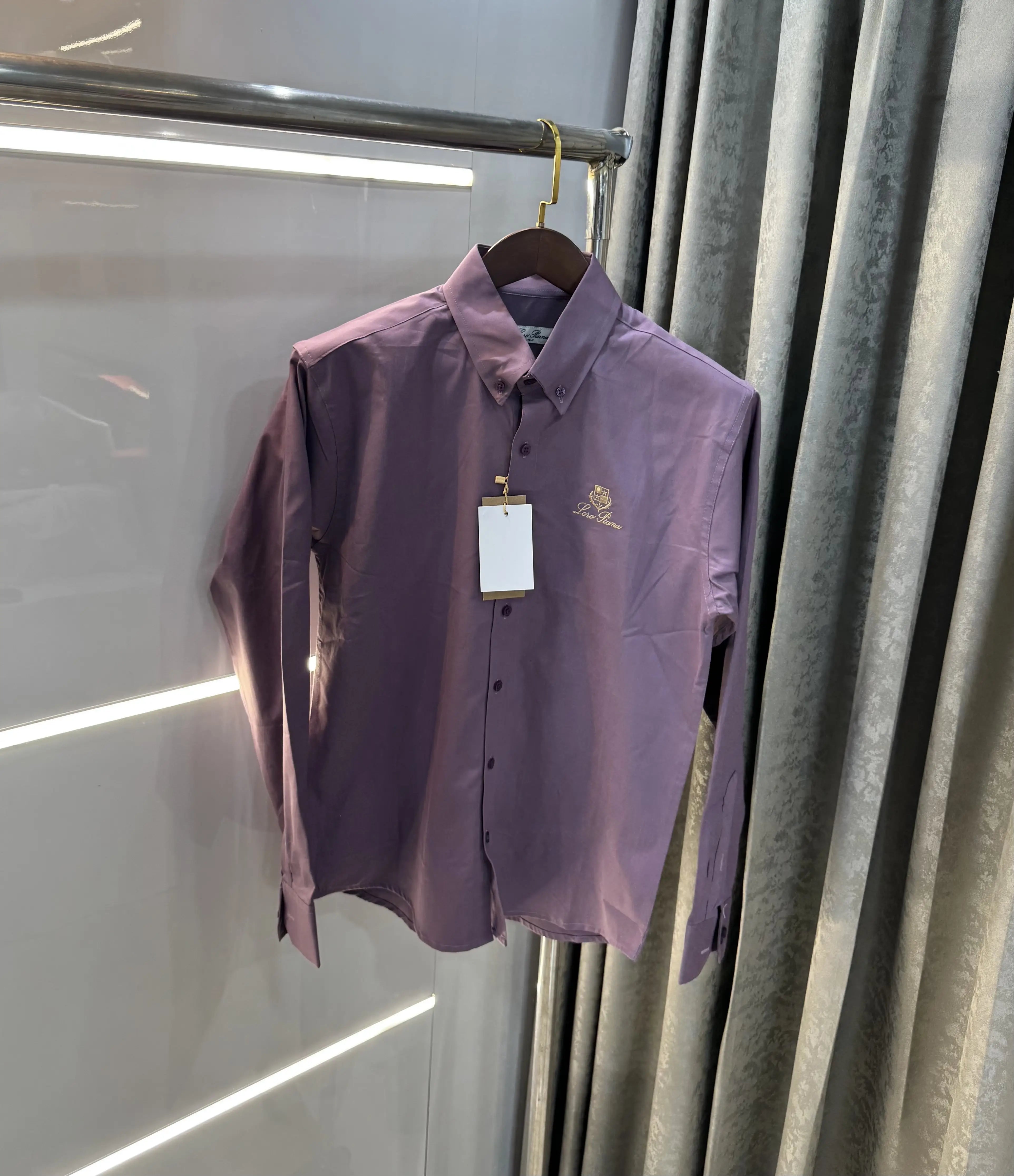 Loro Piana Purple Embroidery Logo Premium Shirt Secondary image