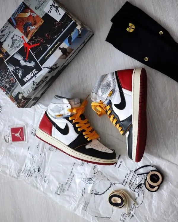 Nik e Jorda n Retro 1 High X Union Black Toe Leather Surplus Semi UA