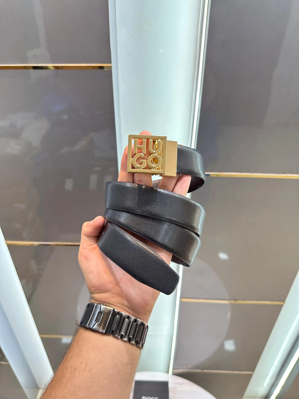 Hugo bos s Gold Reversible Premium Imported Belt