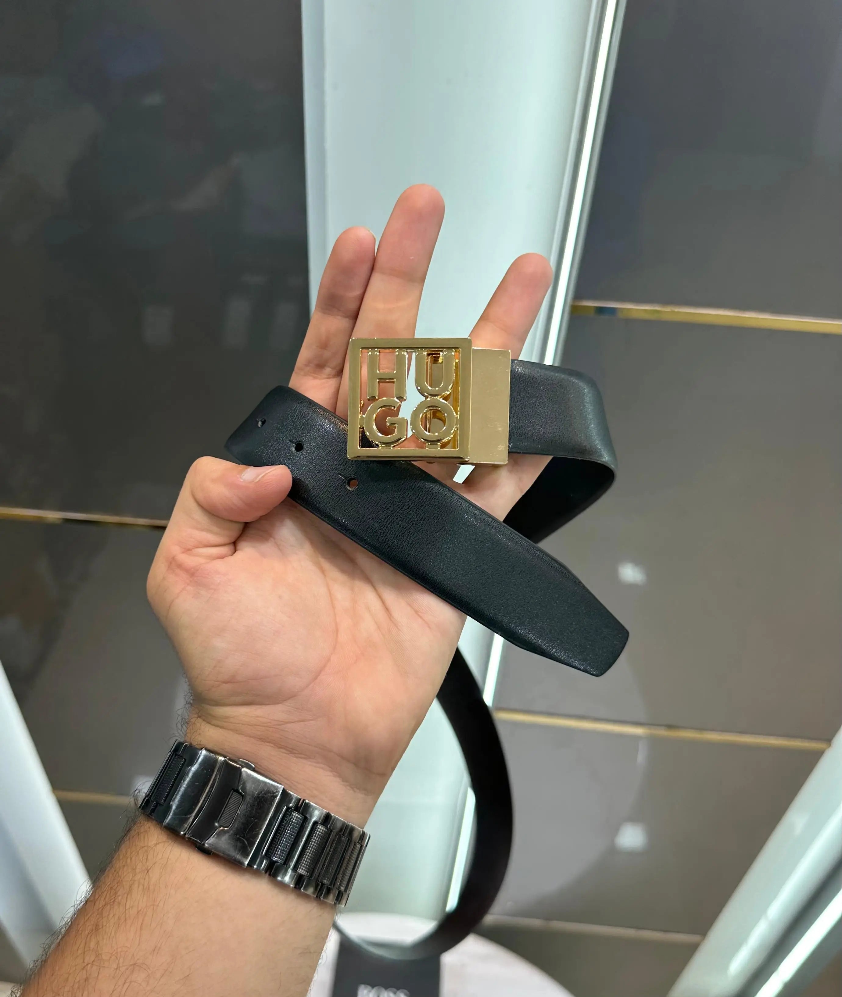 Hugo bos s Gold Reversible Premium Imported Belt