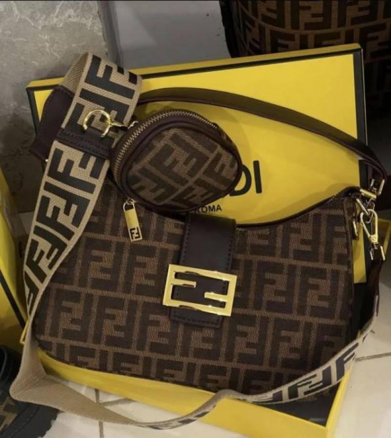 FEND_I ZUCCA SHOULDER BAG WITH DUST BAG & OG MAGNET BOX - F5611