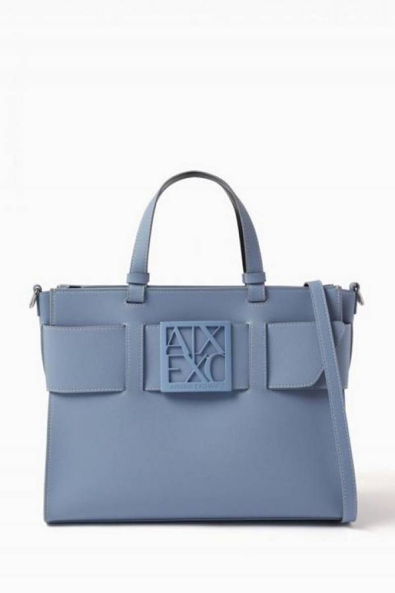 ARMAN_I LARGE LOGO PLACKET SATCHEL HAND BAG WITH DUST BAG & CARRY BAG - 1776