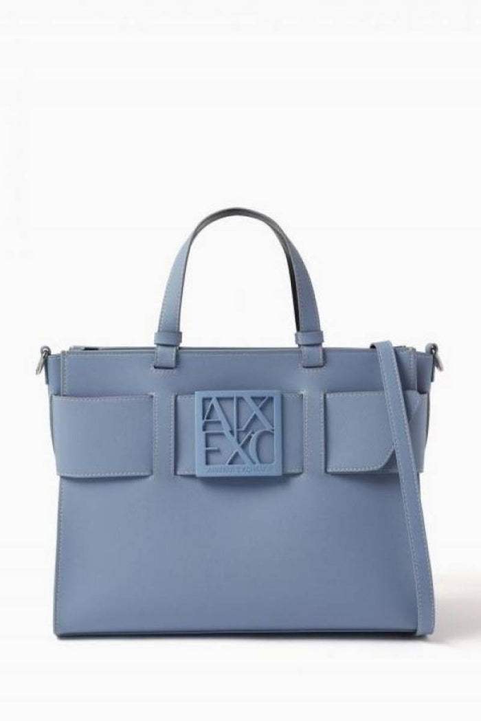 ARMAN_I LARGE LOGO PLACKET SATCHEL HAND BAG WITH DUST BAG & CARRY BAG - 1776