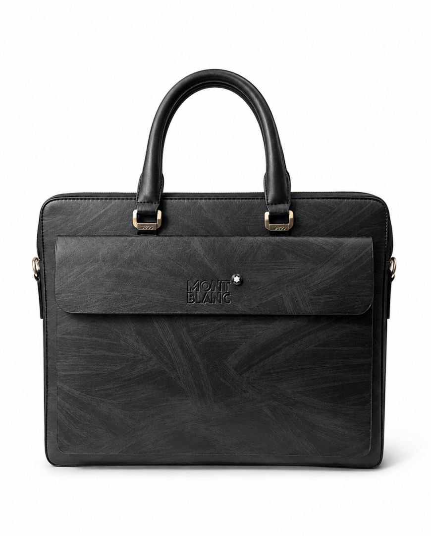 MONT BLANC BRANDED PREMIUIM LEATHER LAPTOP BAG - F-1977-5