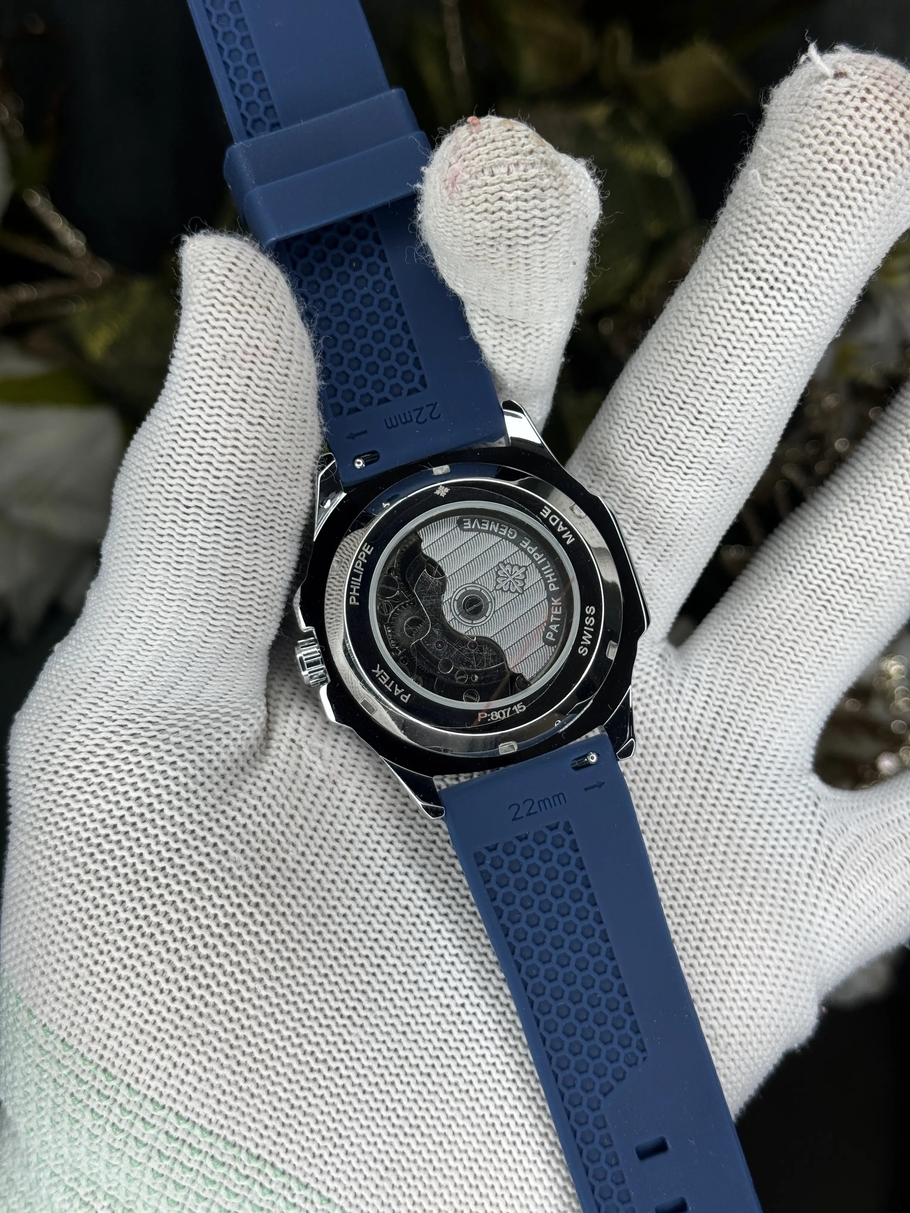Patek Philippe Silver Blue Premium Automatic Watch